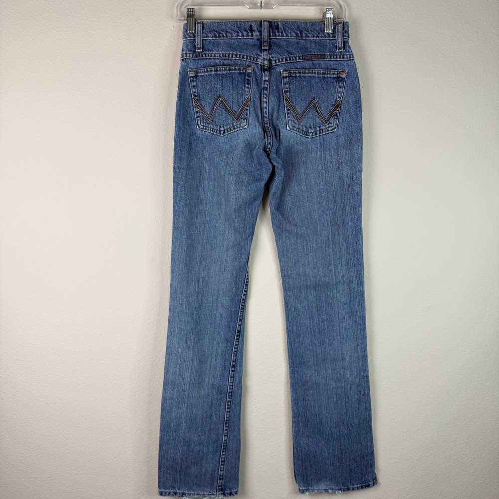 Wrangler Jeans Womens 0x36 Cash Cowgirl Cut Straight Leg Blue Denim Western - Picture 6 of 9